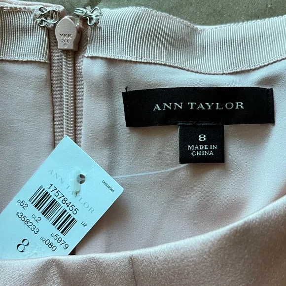 ✨NWT✨🏷Ann Taylor: Pale Pink A-line/Flare Satin-Sheen Fully-Line Skirt - Picture 9 of 14